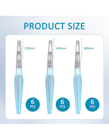 18 Pinceles de Agua Recargables Xorim para Acuarela 12-16mm