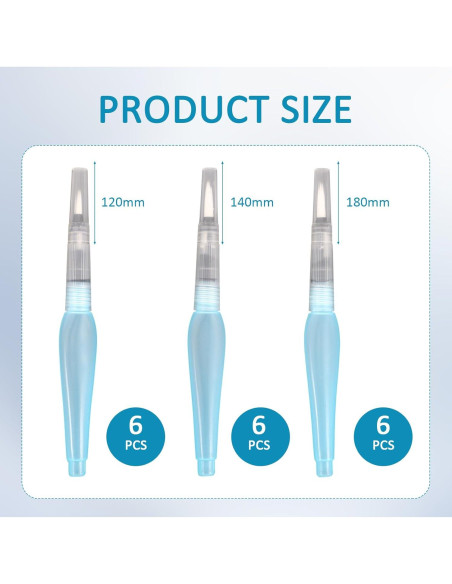 18 Pinceles de Agua Recargables Xorim para Acuarela 12-16mm