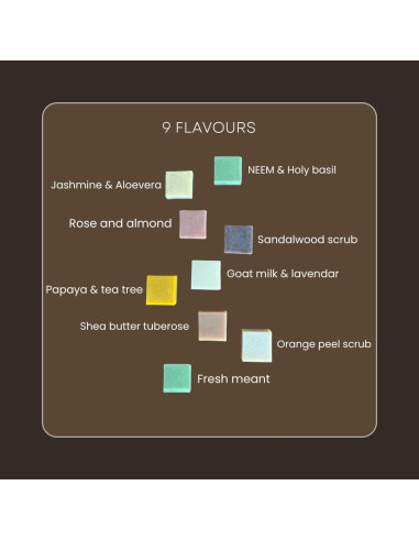 Set de 4 Jabones Naturales Hechos a Mano - Neem y Albahaca Sagrada