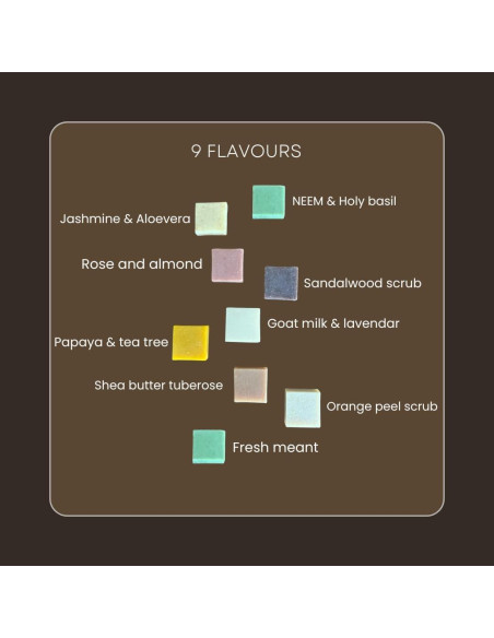 Set de 4 Jabones Naturales Hechos a Mano - Neem y Albahaca Sagrada