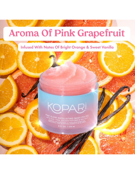 Exfoliante Corporal Natural Kopari AHA Vegano 226g Niebla Rosa