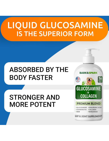 Suplemento Articular Líquido Bark&Spark 473 ml - Glucosamina y Colágeno