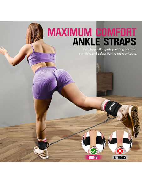 Bandas de Resistencia para Tobillos Ayombo - 3 Niveles Ajustables