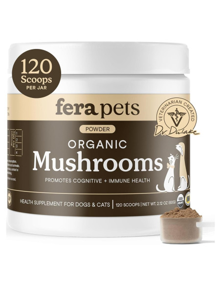 Suplemento de Champiñones Orgánicos Fera Pet 120 Cucharadas