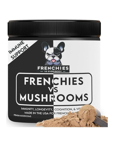 Suplemento de Champiñón para Bulldog Francés - Frenchies vs Champiñones - Omega-3 y Cúrcuma