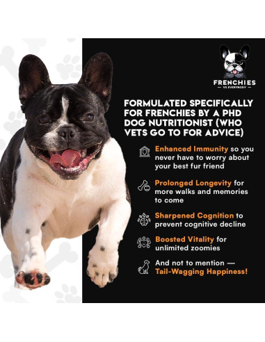 Suplemento de Champiñón para Bulldog Francés - Frenchies vs Champiñones - Omega-3 y Cúrcuma
