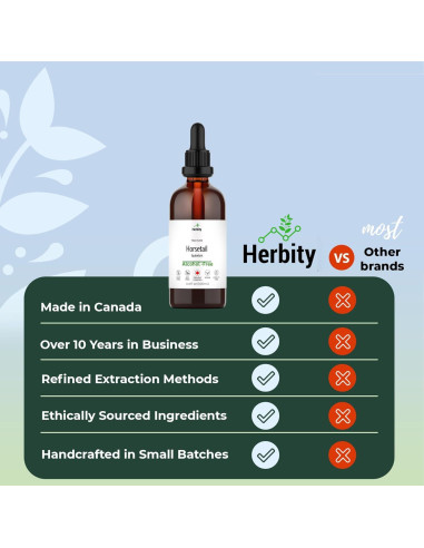 Tintura de Cola de Caballo Herbity 100 ml - Suplemento Vegano