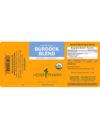 Extracto Líquido de Bardana Herb Pharm 118.3 ml - Desintoxicación