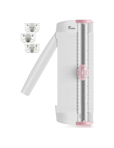 Cortadora de Papel 3 en 1 Firbon A5 Rosa - Corte, Puntuado y Perforado