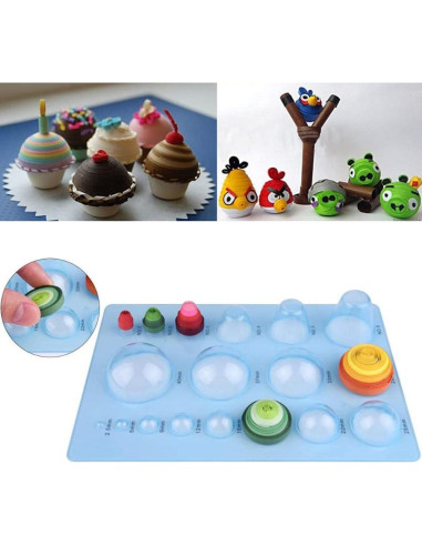 Molde 3D de Media Bola Lind Kitchen 185x125mm Azul