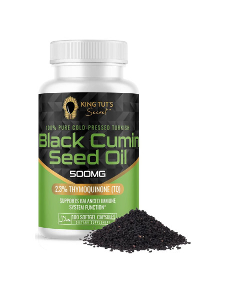 Cápsulas de Semilla Negra KING TUT'S SECRET 500 mg 100 Unidades