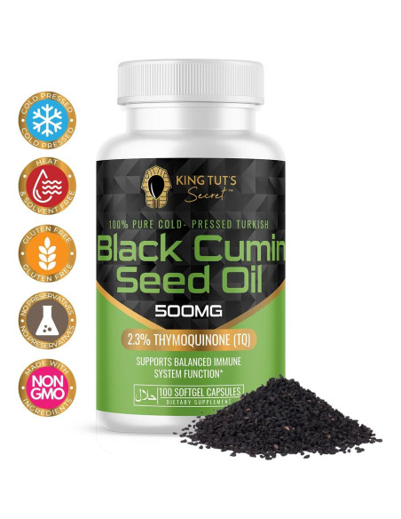 Cápsulas de Semilla Negra KING TUT'S SECRET 500 mg 100 Unidades