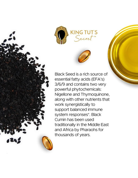Cápsulas de Semilla Negra KING TUT'S SECRET 500 mg 100 Unidades
