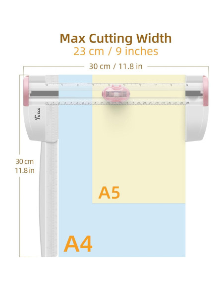 Cortadora de Papel 3 en 1 Firbon A5 Rosa - Corte, Puntuado y Perforado