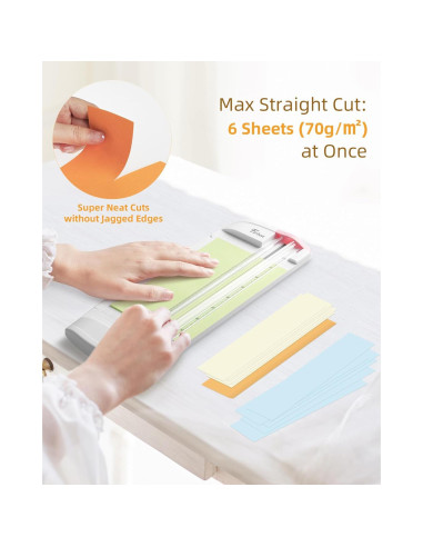 Cortadora de Papel 3 en 1 Firbon A5 Rosa - Corte, Puntuado y Perforado