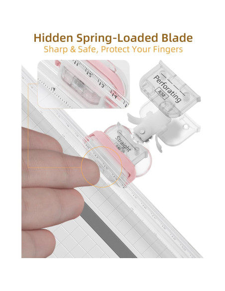 Cortadora de Papel 3 en 1 Firbon A5 Rosa - Corte, Puntuado y Perforado