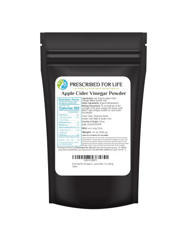 Polvo de Vinagre de Sidra de Manzana Orgánico Prescrito para la Vida 340g