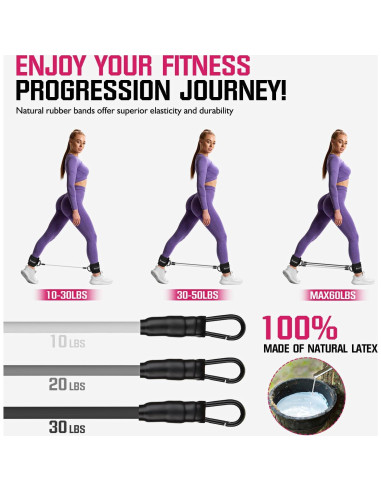 Bandas de Resistencia para Tobillos Ayombo - 3 Niveles Ajustables