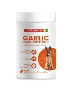 Suplemento de Ajo para Perros Vetzyme 240 Tabletas Corazón Saludable