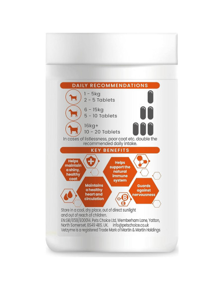 Suplemento de Ajo para Perros Vetzyme 240 Tabletas Corazón Saludable