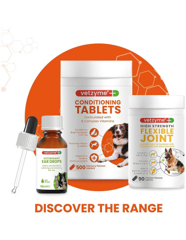 Suplemento de Ajo para Perros Vetzyme 240 Tabletas Corazón Saludable