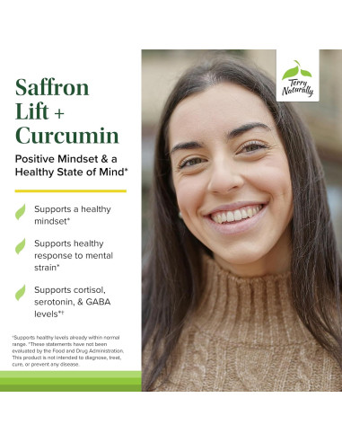 Suplemento Herbal Terry Naturally Saffron Lift - 60 Cápsulas