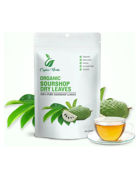 200 Hojas de Guanábana Ceylon Herbs - 100% Puras y Frescas