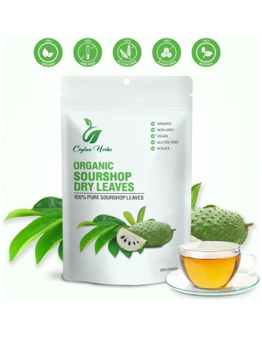 200 Hojas de Guanábana Ceylon Herbs - 100% Puras y Frescas