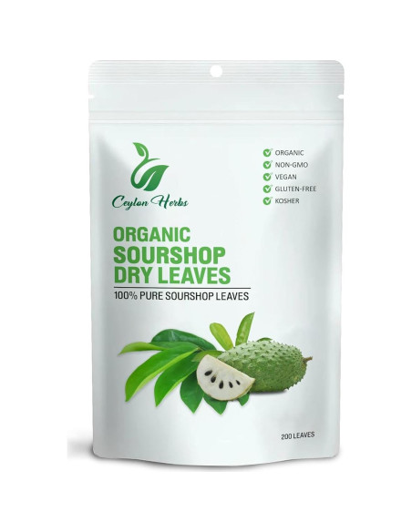 200 Hojas de Guanábana Ceylon Herbs - 100% Puras y Frescas