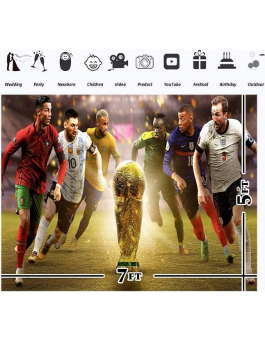 Fondo Vinilo Copa Mundial 2022 2.13x1.52m SIMILAR para Cumpleaños