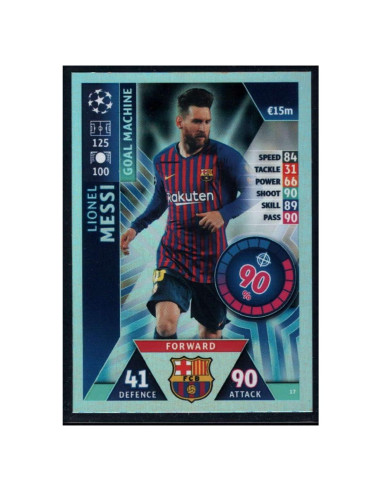 Tarjeta de Fútbol Topps UEFA Champions League Messi FC Barcelona