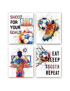 Arte de Pared Graffiti de Fútbol ZOQIPQO 20x25cm Sin Marco