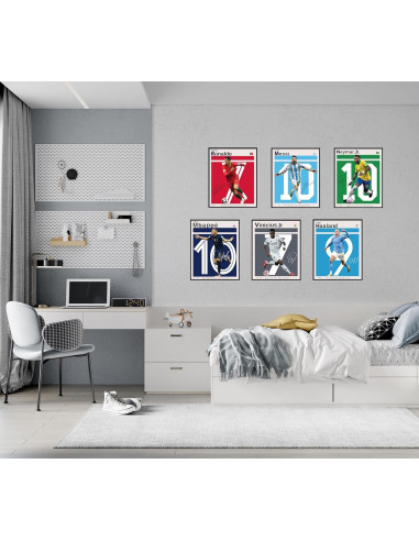 Set de 6 Pósters de Fútbol GENÉRICO - Leyendas y Estrellas 20x25 cm