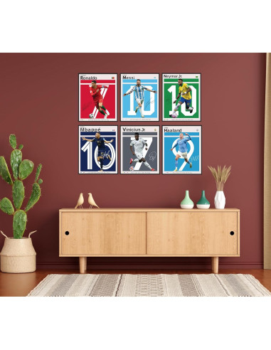 Set de 6 Pósters de Fútbol GENÉRICO - Leyendas y Estrellas 20x25 cm