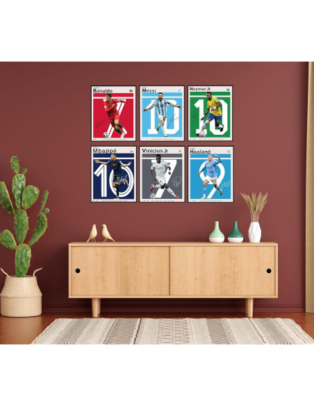 Set de 6 Pósters de Fútbol GENÉRICO - Leyendas y Estrellas 20x25 cm
