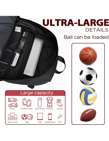 Mochila Deportiva LARIPOP para Fútbol y Baloncesto 26L