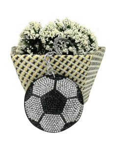 Llavero Deportivo Brillante WJR con Rhinestone Fútbol 10x8cm 2