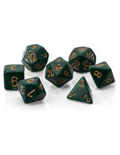 Dados Opaque Verde Polvoriento/Cobre Chessex 25415 45g