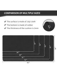 Tapete de Juego Grande LERYG 180x90cm Antideslizante Negro 2