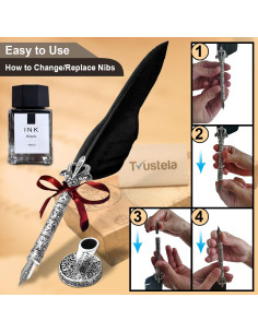 Juego de Plumas de Caligrafía Trustela con 18 Puntas y Soporte 2