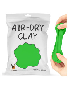 Arcilla Secada al Aire Cutedeer Verde 500g - Suave y No Tóxica