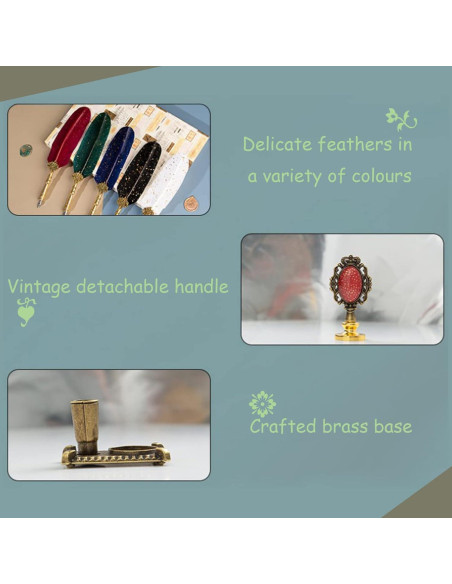 Juego de Plumas de Caligrafía Joyeee con Tinta y Sello