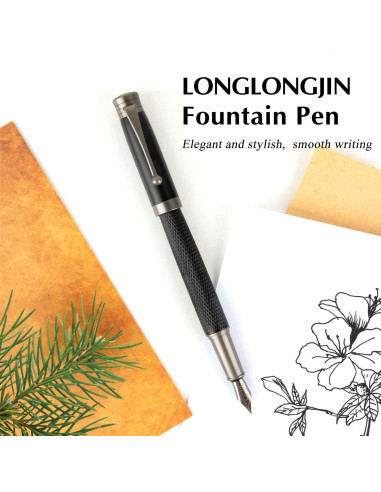 Juego de Pluma Fuente LongLongJin con 2 Plumillas y 18 Cartuchos