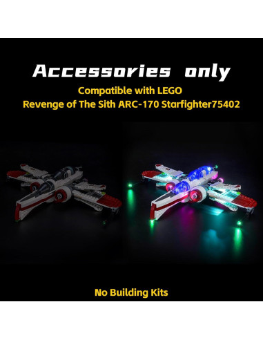 Kit de Iluminación LED BrickBling para Lego ARC-170 Caza Estelar