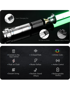 Sable de Luz DAMIENSABER RGB V3 con 16 Sonidos y Colores 2