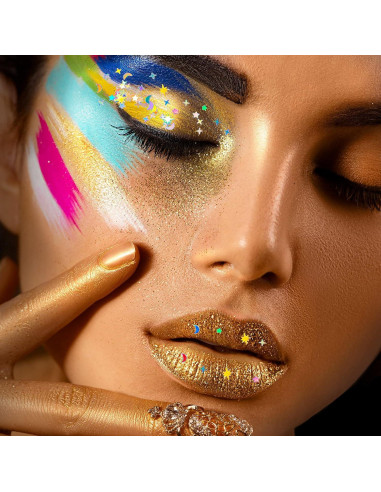 Confeti Holográfico Estrella y Luna 60g Skylety Plata