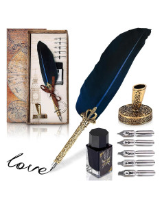 Kit de Caligrafía Vintage Kotko - Pluma Azul y Tinta Negra