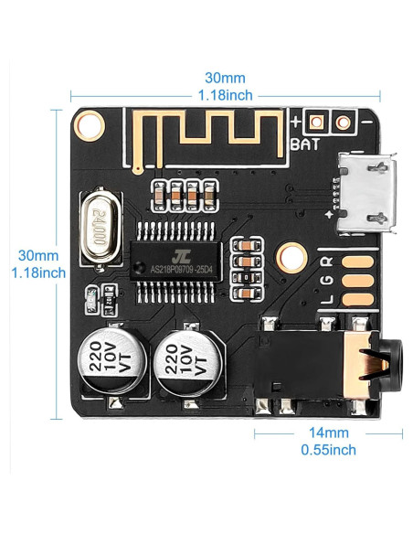 5 Piezas Placa Receptora de Audio Bluetooth 5.0 MakerHawk
