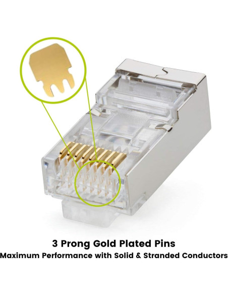 Conectores RJ45 Pasar a Través trueCABLE Cat5e 10 Piezas