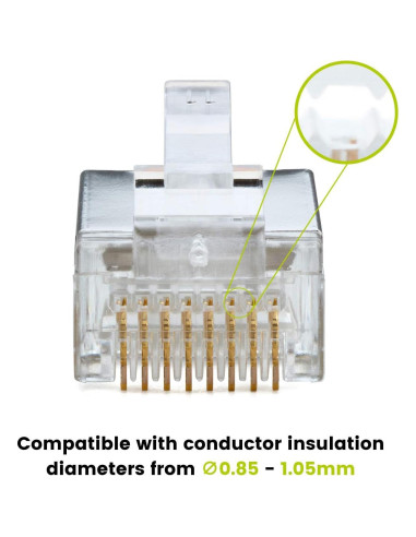 Conectores RJ45 Pasar a Través trueCABLE Cat5e 10 Piezas